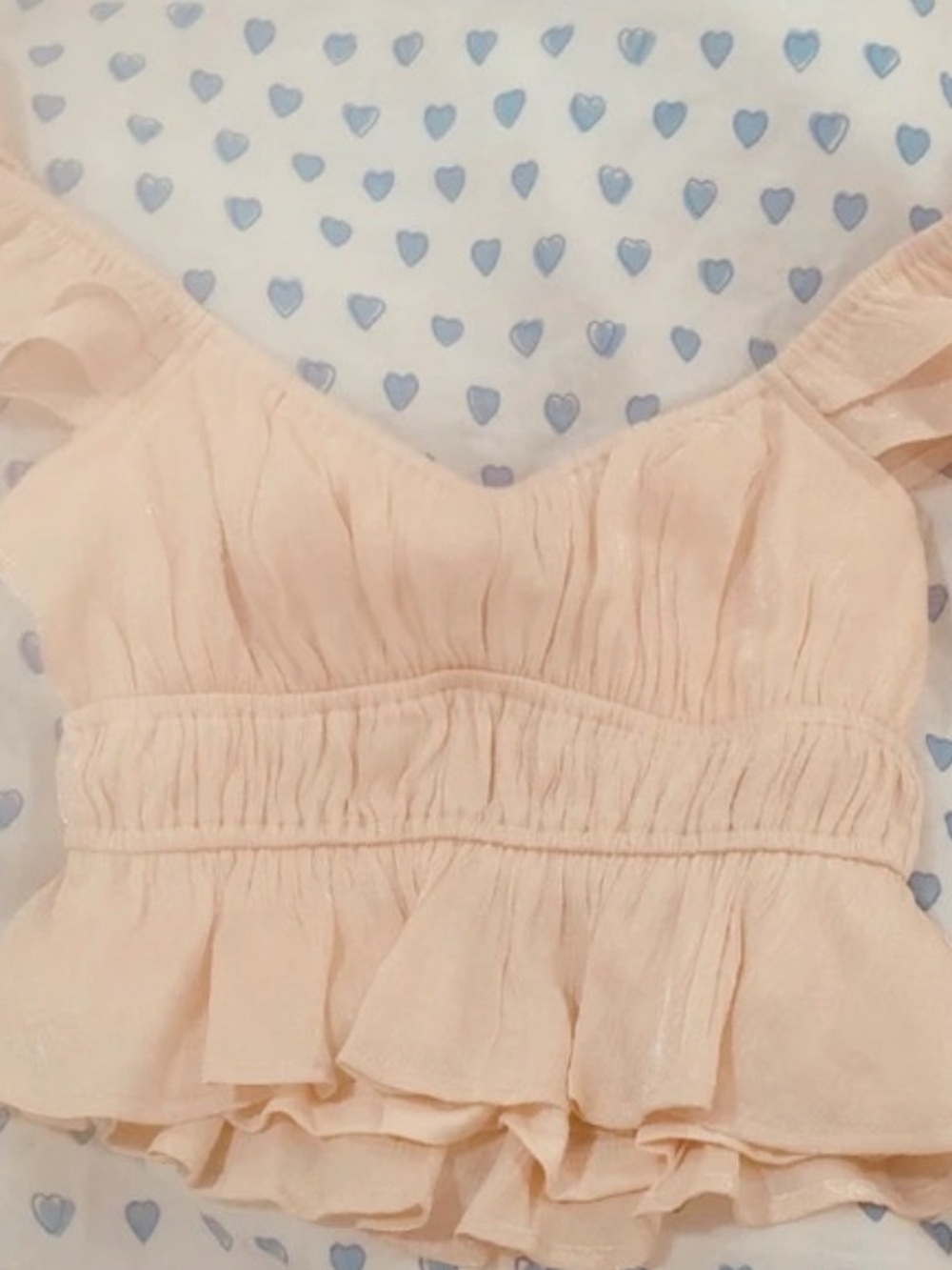 Altar'd State Light Blush Ruffle Peplum Camisole